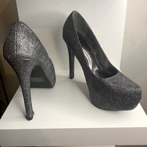 Charlotte Russe silver sequence stiletto